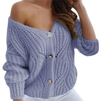 Duks pulover Ženski zimski otvoreni prednji kabl dugih rukava Klintni kardigan džemper