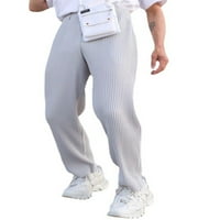 Prednjeg swalk muns casual Solid Color pantalone široke noge ugrađene dugih pantnih ljudi jogger hlače