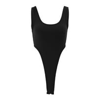 BodySuit za ženske komprimirane pletene donje rublje CREW izrez na dugih rukava Slim Top Jumpsuitsi