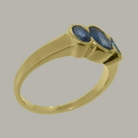 Britanci napravio 18k žuti zlatni prirodni safir ženski Obećani prsten - Opcije veličine - Veličina