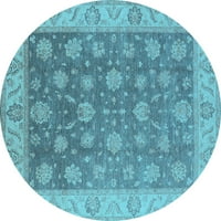 Ahgly Company u zatvorenom okruglu Orijentalno svjetlo Plava tradicionalna područja područja, 5 'kruga