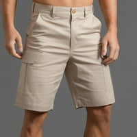 Rovga muške hlače muške ljetne čvrste hlače Pocket crtanje labavihti džepova Casual Sports Pokretanje
