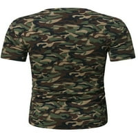 Grianlook muns majice kratki rukav bluza V izrez Ljetni vrhovi Muškarci Slim Fit Majica Comfy Camouflage