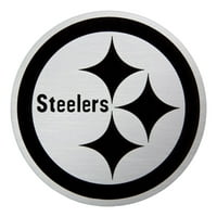 Muški antiguarni ugljen Pittsburgh Steelers Metalik logotip kompas polo