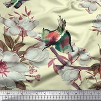 Soimoi ružičasti pamuk dres tkanine cvjetni i ptičji otisak šivaći tkaninu širok
