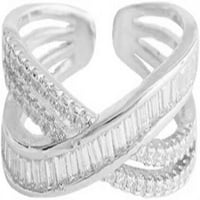 Podesivi fidget prstenovi, otvoreni prsten, zirconica trostruki fidget prsten, poklon za žene muškarce-jedna