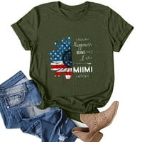 Ženska dana nezavisnosti CrewNeck majica kratkih rukava SAD Patriotske grafičke vrhove Ljetna lagana
