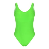 Zkozptok Jedan kupaći kostim Žene Spolete fluorescentna boja Modni remen Garets Gardes Mesh obloge BodySuit,
