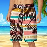 Muški kratke hlače muškarci Havajski džep elastični struk Print Plažni kratke hlače Sportske casual