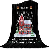Nosbei baca pokrivane pokrivače od super toplog meko bacanja za krevet za krevet, samo želim gledati božićni film cijeli dan stil seoske kuće