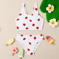 Djevojke kupaći kostim kupaćim kostima voća visoki struk bikini set kupaći komično odijelo ljetna plaža