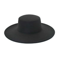 Dyfzdhu Fedora kape za muškarce Žene Elegantna zimska vuna kašika šešir 1920S Vintage Cloche Bowler HATS Velur Bowler Hat Flat Top Hats Wide Wide Brim Hats