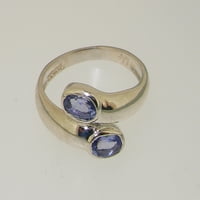 Britanci napravio 14k bijeli zlatni prirodni tanzanitni prsten žena - Opcije veličine - veličine 12