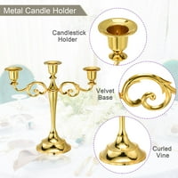 Uxcell Candelabra Držači svijeća, ručni metalni svijećnjak stoji za tampon dugačak, zlatni