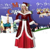 Jesenske haljine za plus veličinu Ženska haljina haljina s dugim rukavima suknja za tisak božićne haljine