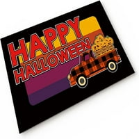 Happy Halloween narandžasti i crni kamion sa plaikom sa bundevom zatvorenom prostirkom za dom, uredski