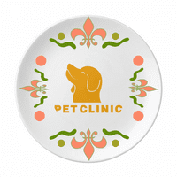 Klinika za kućne ljubimce Puppy Dog Art Deco Fashion cvjetna keramika Ploča ploča