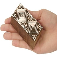 IndianBeatifulrt tekstilni tisak za tisak Geometrijski plemenski granični motiv Ručno izrezbarena drvena