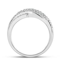 10k bijelo zlato okruglo Diamond Crossover modni prsten CTTW