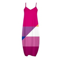 Gaecuw Summer Maxi haljine za žene u vratu Sandresses bez rukava dužina ljuljačke na plaži na plaži
