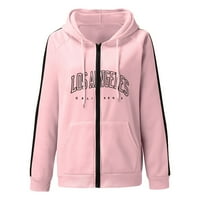 Ženski zip hoodie modni hoodie Comfort dukserice tinejdžerska jakna Ženske dukseve i duksevi ružičasti