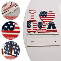 Američki patriotski ukrasi, dekoracija drvene slova, ručno rađena drvena ploča za 4. jul Dekor dana