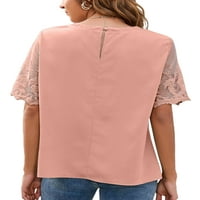 Woobling dame majica majica kratkih rukava labav ljetni vrhovi žene udobne radne pulover ružičaste m
