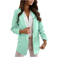 Žene Ležerne bluže duge bluže rever blazer otvoreni prednji dugi rukav blejzer radne kancelarijske jakne