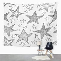 Slatka zentangle zvezde crno-bijeli bojanje Doodle Line Sažetak Prekrasna knjiga Zidna umjetnost Viseća
