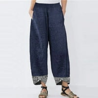 Rompers za žene ženske pamučne posteljine čvrste patchwork nepravilne labave pantalone casual pantalone