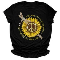 Miayilima Black XL majice za žene Slatki ljetni suncokret košulje Vintage smiješni grafički pamuk kratkih rukava
