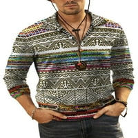 Colisha muns polo majica reverl vrat na vrhu Geometrijske bluze dugmad rade dugi rukav pulover stil-d