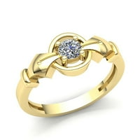 Prirodno 0,4ct okrugli rez Diamond Dame Bridal Solitaire Golvers Angažman prsten Čvrsta 14k ruža, bijela ili žuta zlato IJ Si2