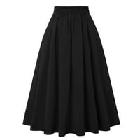 Žene plus veličine Cafuvv Ženska modna ležerna suknja sa džepovima Vintage High Squist Nasleđena suknja