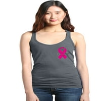 Shop4ever Ženski ružičasti ružičasti karcinom karcinoma dojke Racerback Racerback Termperd TOP veliki