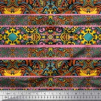 Soimoi Rayon tkanina Stripe & Mosaic Kaleidoskop Dekor tkanina Široka