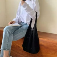 Hesoicy ženska torba za kroket: Veliki kapacitet, svijetla boja, izdužena pletena, ručna torba za tote za vanjsku upotrebu