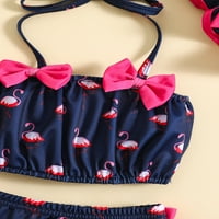 Bagilaanoe Newborn Baby Girls kupaći kostimi Bikinis Set Print rukavi bez rukava + kratki + šešir dojenčadi