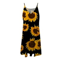 Yubatuo ženske haljine Ženska haljina Ležerne prilike za ispis Slip Beach suknja Sundress Ljetne haljine