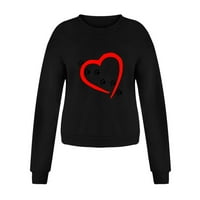 Ženska majica Love Heart Ispiši labav pulover Ženke Stil Stil Streetwear Beach Dnevno Ženske proljeće Ljetne majice