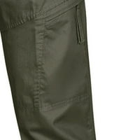 Teretne hlače Muški pamučni i posteljina elastična struka izmiješane prozračne pantalone za lagane pantalone pune duljine hlače velike poklone za manje na klirensu