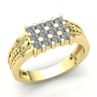 Originalna 0,5carat okrugli rez Diamond Muns 3row Golder za angažman prsten od punog 18k ruža, bijelo