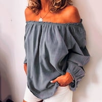 Fattazi Ljetni vrhovi za žene ženska bluza s ramena casual rukava majica ramena vrhova veličine Ljetni