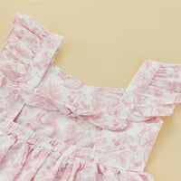 Thaisus Baby Girl Summer Hyper haljina, crtani zec print ruffle bez rukava slatka haljina kombinezon,