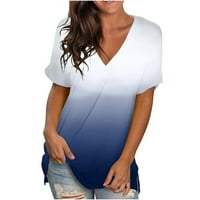 Aloohaidyvio dame odore za čišćenje ispod 10 dolara, ženska modna gradijent ispisana bluza V-izrez kratki