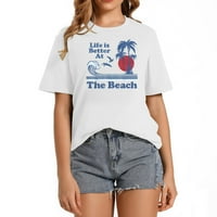 Život je bolji na plaži Retro Vintage 80-ima 70-ih Udobna i elegantna grafička majica za žene - ljeto
