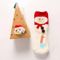 PLOKNPLQ Jeseni ukrasi za kućne božićne ukrase slatke 3D životinjske čarape s poklon bo cral čarape
