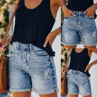 Hlače Žene Žene Ljetne hlače Jeans High Squik Slim Hole Hlače sa džepovima Hlače za žene