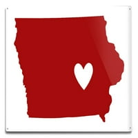 Iowa, državni obris i srce