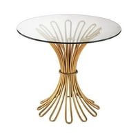 Dimond home konop bočni stol u zlatnom listu i čistom staklu